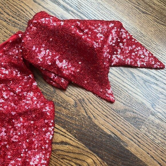 RONNY KOBO Brit one-shoulder bow-embellished sequined stretch-tulle mini dress M - Picture 6 of 8